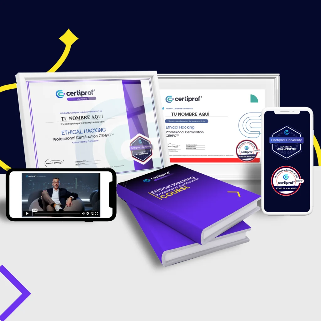 Mock-up Certiprof university Curso Ethical Hacking